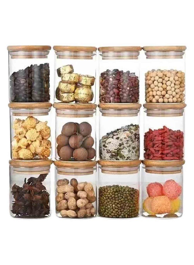 Beone 12pcs 200ml 7oz Glass Spice Jars Bottles with Sealing Cover Lids, BEONE Empty Circle Spice Containers, Spice Labels, Marker Pen,65x80mm - Image 4